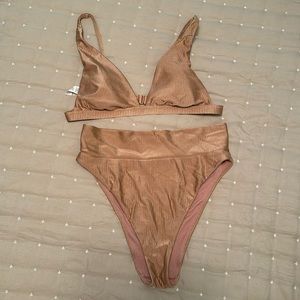 AERIE ROSE GOLD SHIMMER BIKINI